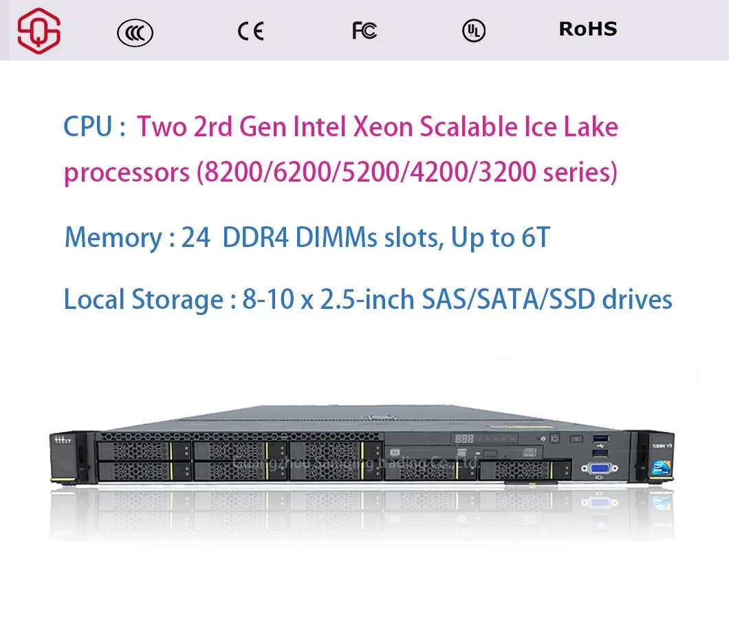 1u Rack Server 2CPU 8200/6200/5200/4200/3200 Series High Density Xfusion 1288h V5 Server