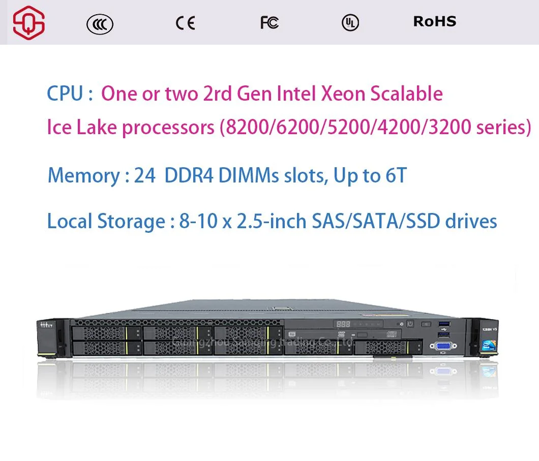 Xfusion 1288h V5 1u Rack Server Intel 8200/6200/5200/4200/3200 Series 1-2CPU Custom Server