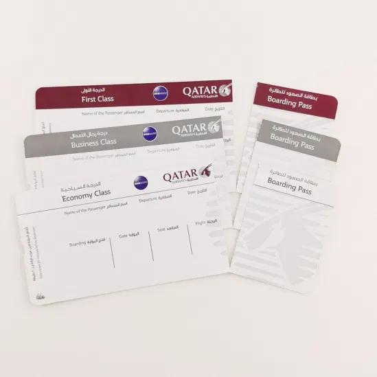 Factory Goods Boarding Pass Ticket Offset Printing Paperboard Accept Customized Logo